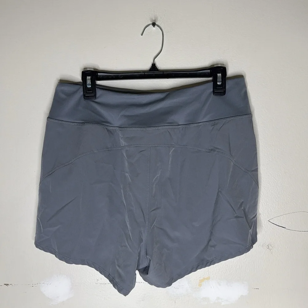 Yogalicious Gray Lined Athletic Running Citylite Everyday Zip Short Size XL - Picture 4 of 5
